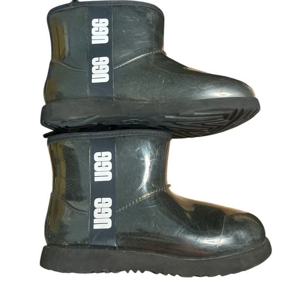 UGG Classic Mini II Black Clear Rubber Rain Boots Waterproof KIDS Size: 4 - Picture 5 of 9